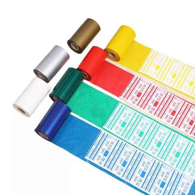 Barway-Wärmeübertragung Blau/Grün/Rot/Weiß/Gold/Silber Wachsband für Barcode-Etikettendrucker